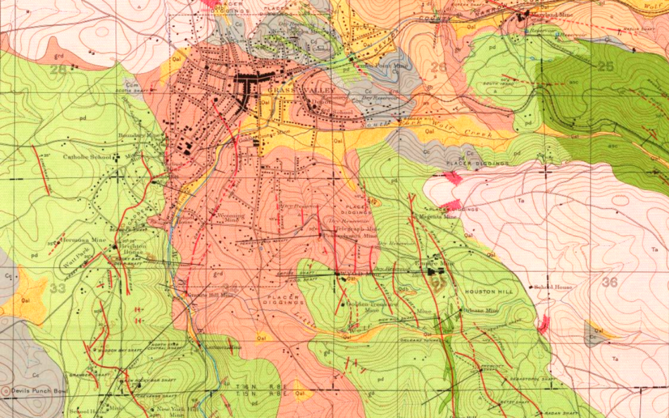 Carta geologica della Grass Valley